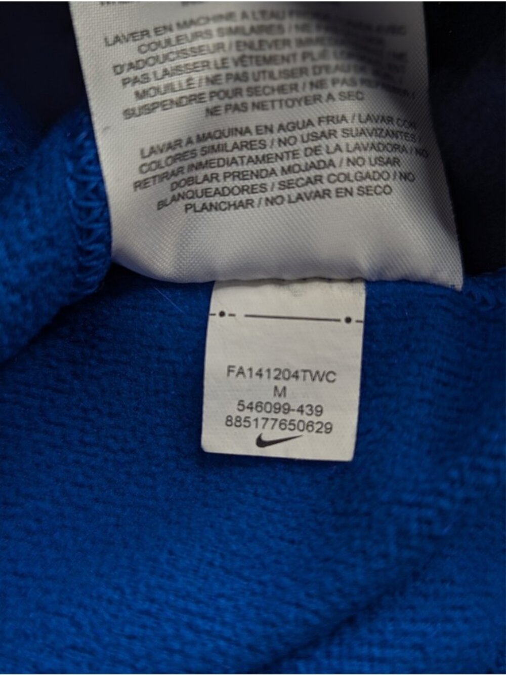 Nike Dri Fit Hoodie Youth Medium Blue Black Magenta Pullover Hooded Sweatshirt - Picture 9 of 10